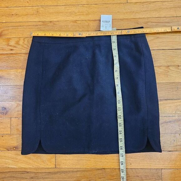 J Crew Mini Skirt Womens 4 Blue Wool Straight Work Casual - Picture 2 of 6